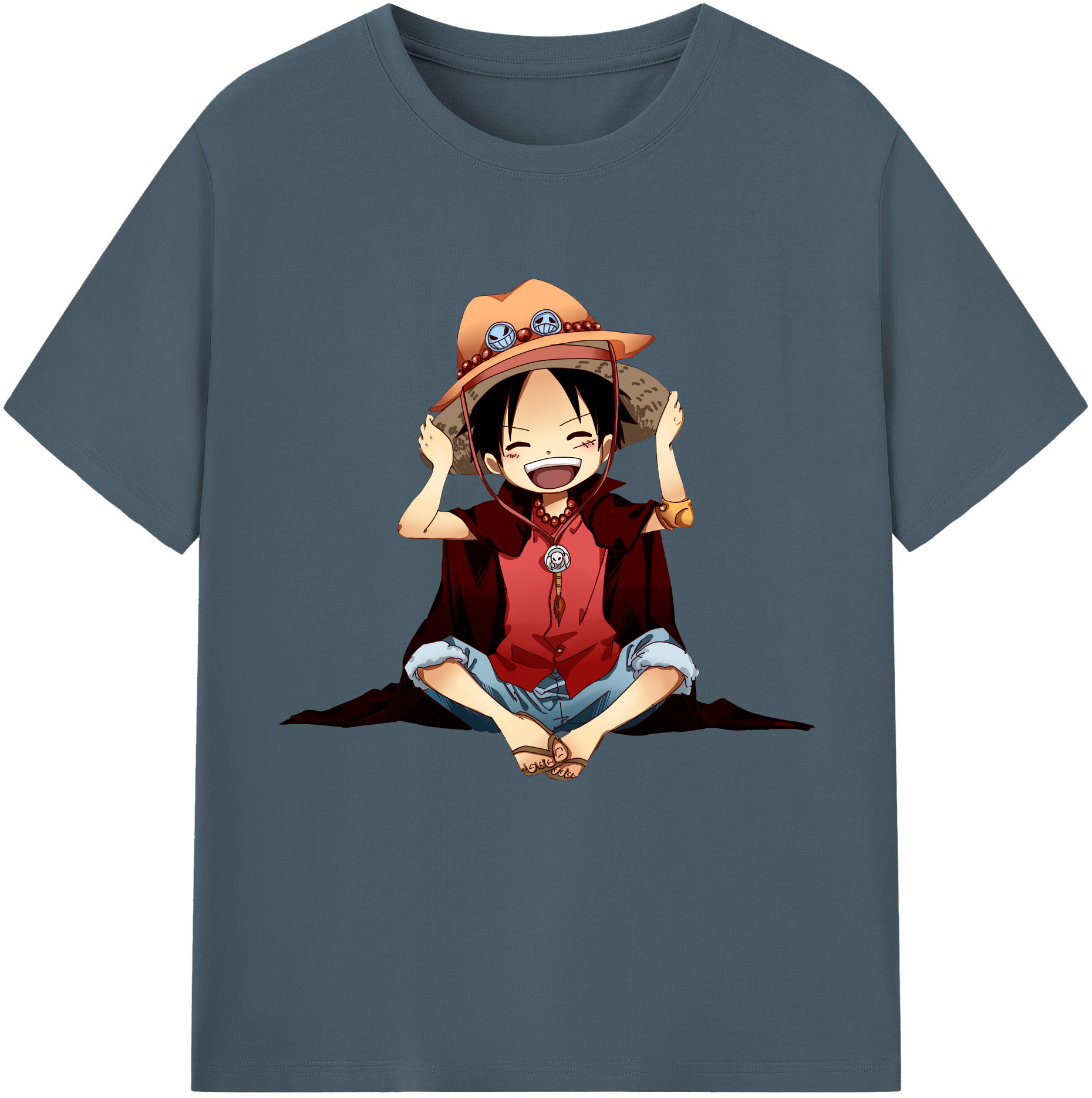 ワンピース モンキー・D・ルフィ ONE PIECE Monkey D. Luffy 綿100％半袖Tシャツ（フロントプリント）